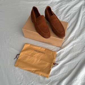 Meermin 8.5 UK copper suede unlined loafers - brand new unworn
